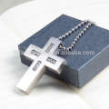 High quality silver stainless steel cross necklace pendant for men